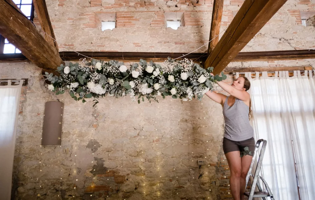 Préparation de la salle de réception par Marine