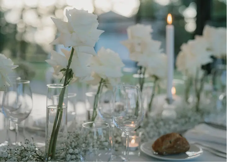 Décoration de mariage inspirée de la haute couture française