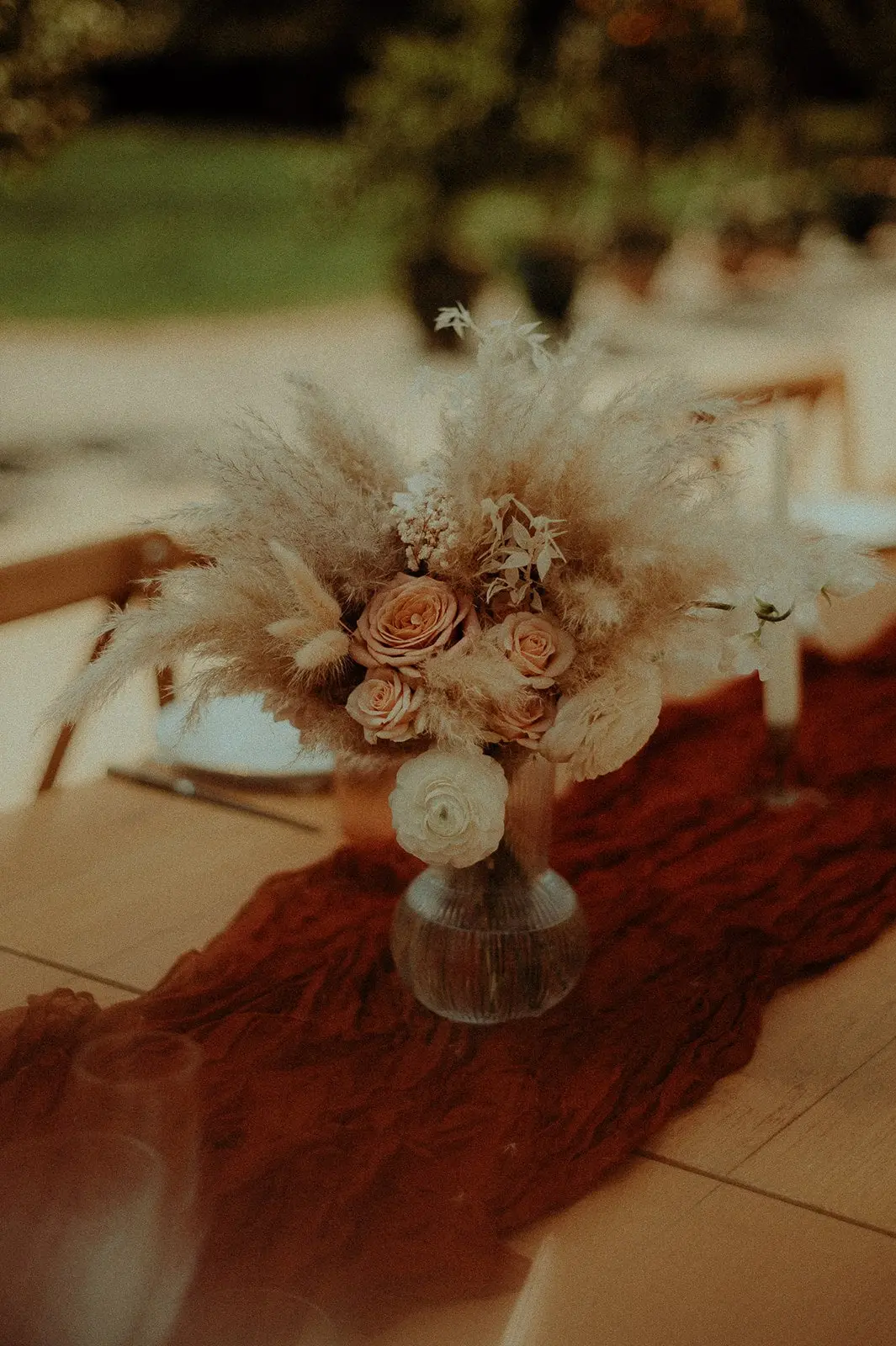 Petits bouquets bohème vintage – automne – pampa et fleurs séchées